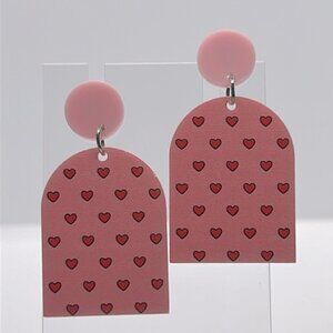 Acrylic Hearts Irregular Shape Dangle Earrings Fun Style